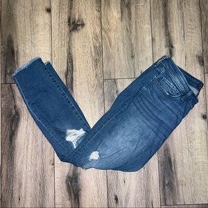 Abercrombie Ripped Jeans- Size 6 Mid Rise Mid Wash